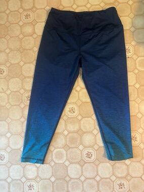 Reebok Girls Ombre Navy to Teal Athletic Leggings